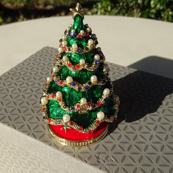 Qifu Hinged Christmas tree Trinket Box, Christmas gifts, Christmas decorative - Picture 3 of 7